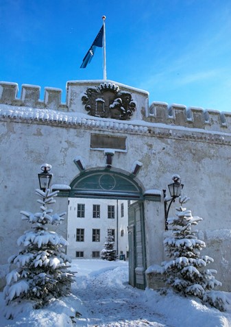 Dragsholm Slot Indgang Slottet I Sne